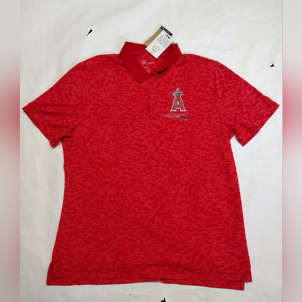 Los Angeles Angeles Shirt Polo Nike Men's  XLarge Performance Dri Fit Red MLB